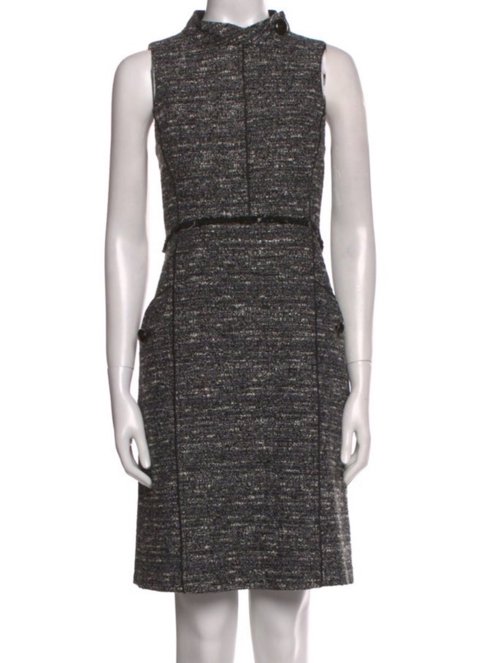 Proenza Schouler Tweed Mock Neck Dress 8 eight medium Sleeveless Shift dress